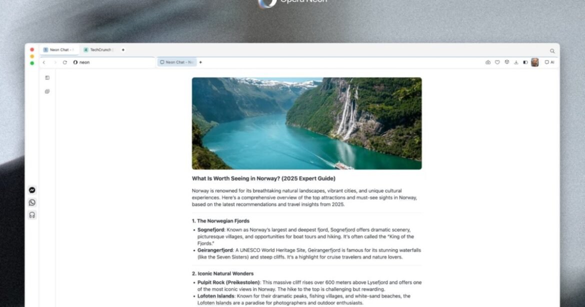 Browser Neon Opera mendorong AI untuk menghapus beberapa trik yang sangat mengesankan