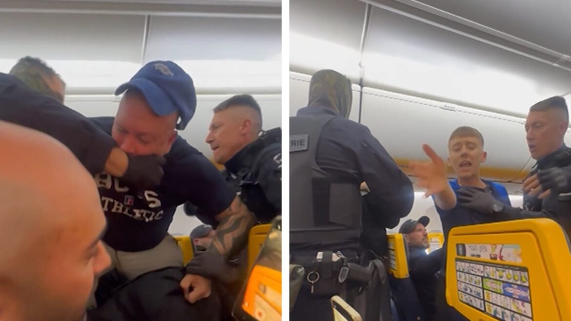 Penumpang Ryanair Rowdy menarik pesawat, mengejek penahanannya sendiri, dalam video