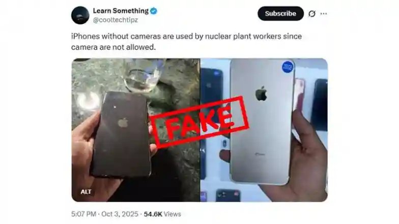 Apakah foto viral iPhone tanpa kamera nyata? Pembangkit listrik tenaga nuklir meminta pekerja untuk menggunakan iPhone tanpa kamera? Berikut ini adalah cek fakta