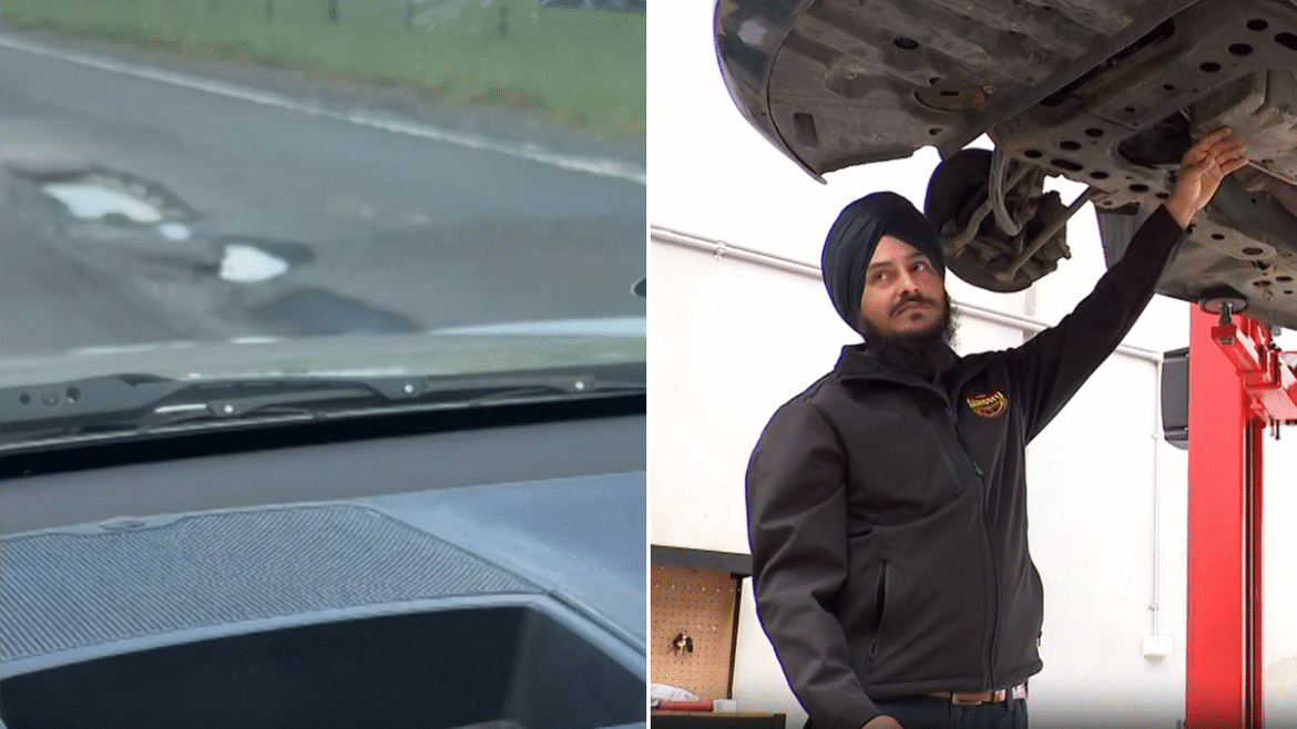 Lubang tunggal menyebabkan 28 pengemudi terdampar di Princes Freeway