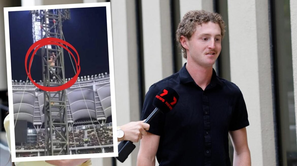 Beau William Rollings: Penggemar Metallica yang memanjat menara Optus Stadium, larangan seumur hidup dari polisi dan denda $1.000